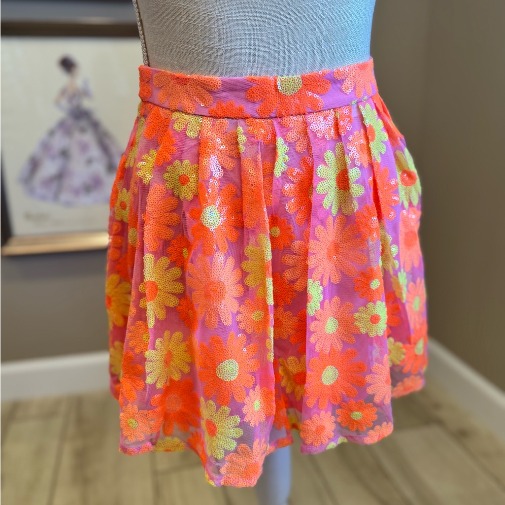 New! Queen Of Sparkles Daisy Sequin Mini Skirt